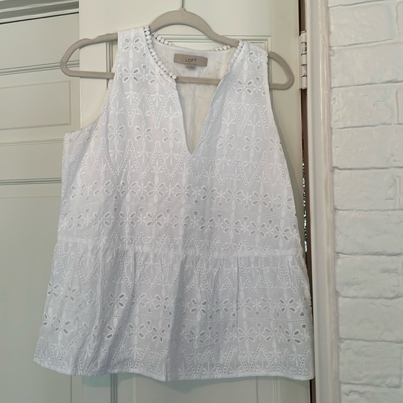 Loft, eyelet peplum top - Picture 1 of 5